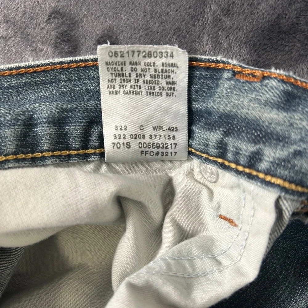 Levi's 569 Loose Straight Jeans Mens 32x34 Blue Distressed Ripped Denim